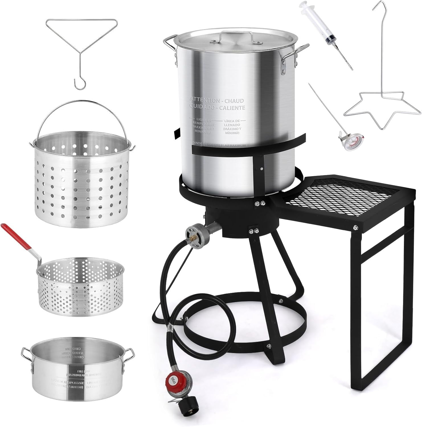 Boler Fish Bonnlo 30QT Turkey Fryer & 10QT Fish Fryer with 55,000 BTU Propane ...