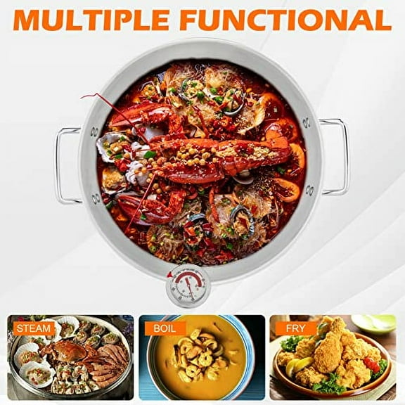 Bonnlo 30QT Turkey Fryer with Basket and Propane Gas Burner Set, Seafood Boil Pot, Crawfish Boiler, Aluminum Turkey Deep Fryer with Basket and Burner for Outdoor Cooking, For Boili