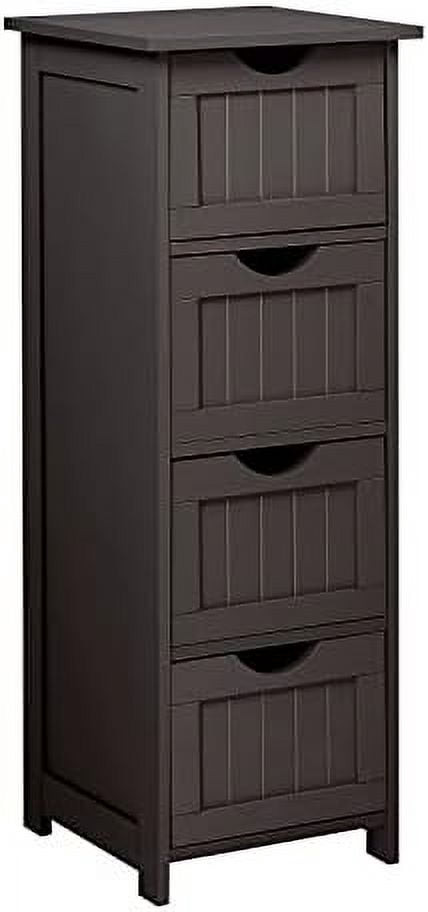 Bonnlo Bathroom Floor Cabinet,Espresso Storage Cabinet with 4 Drawers ...