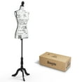 thumbnail image 1 of Bonnlo Female Dress Form Pinnable Mannequin Body Torso with Wooden Tripod Base Stand (Monogram Pattern, 6), 1 of 8