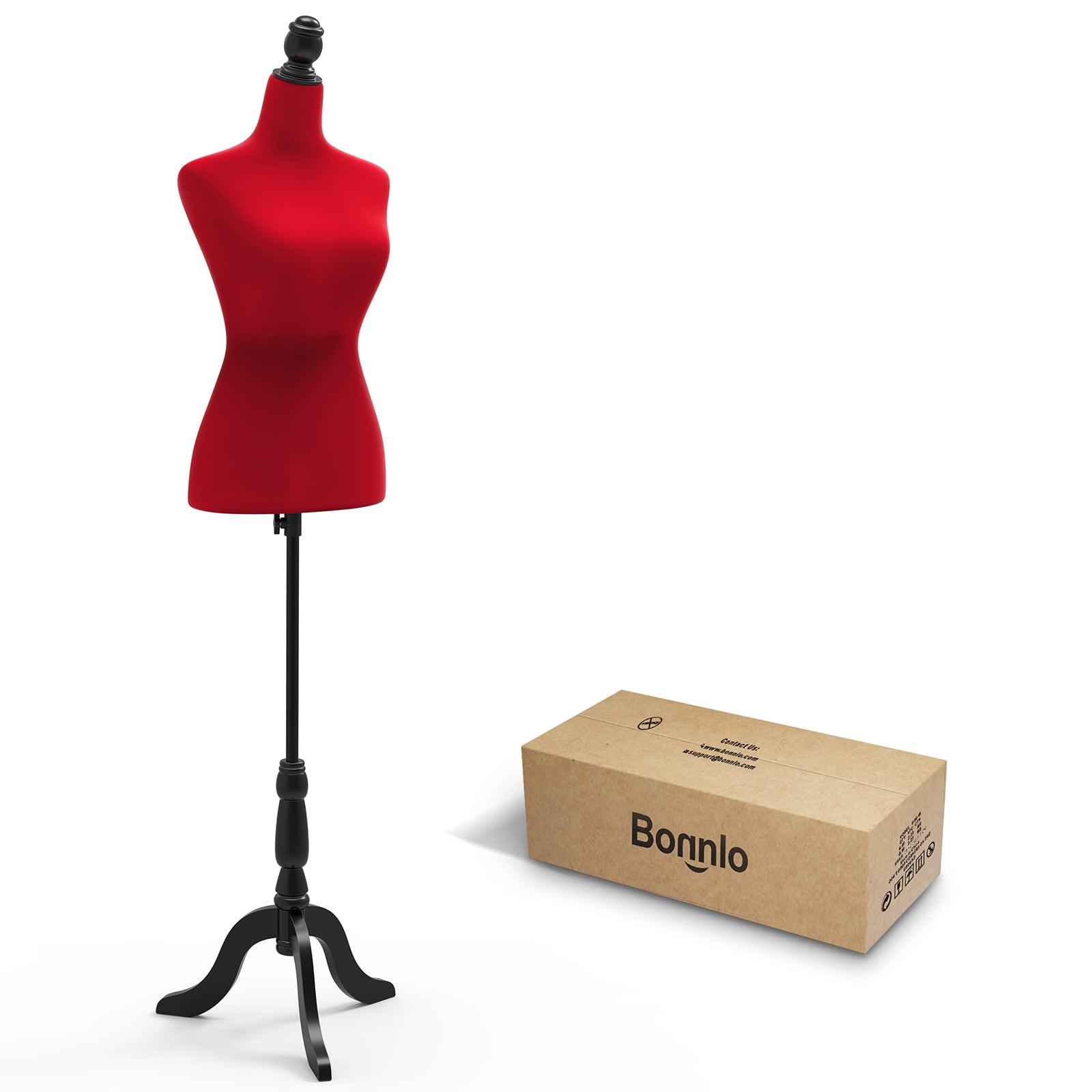 red dress mannequin Diva miniature mannequin with Pretty red pleated silk dress