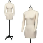 Bonnlo Female Sewing Mannequin, Dress Form for Display and Tailor Design, Height Adjustable Torso with Stable Metal Base