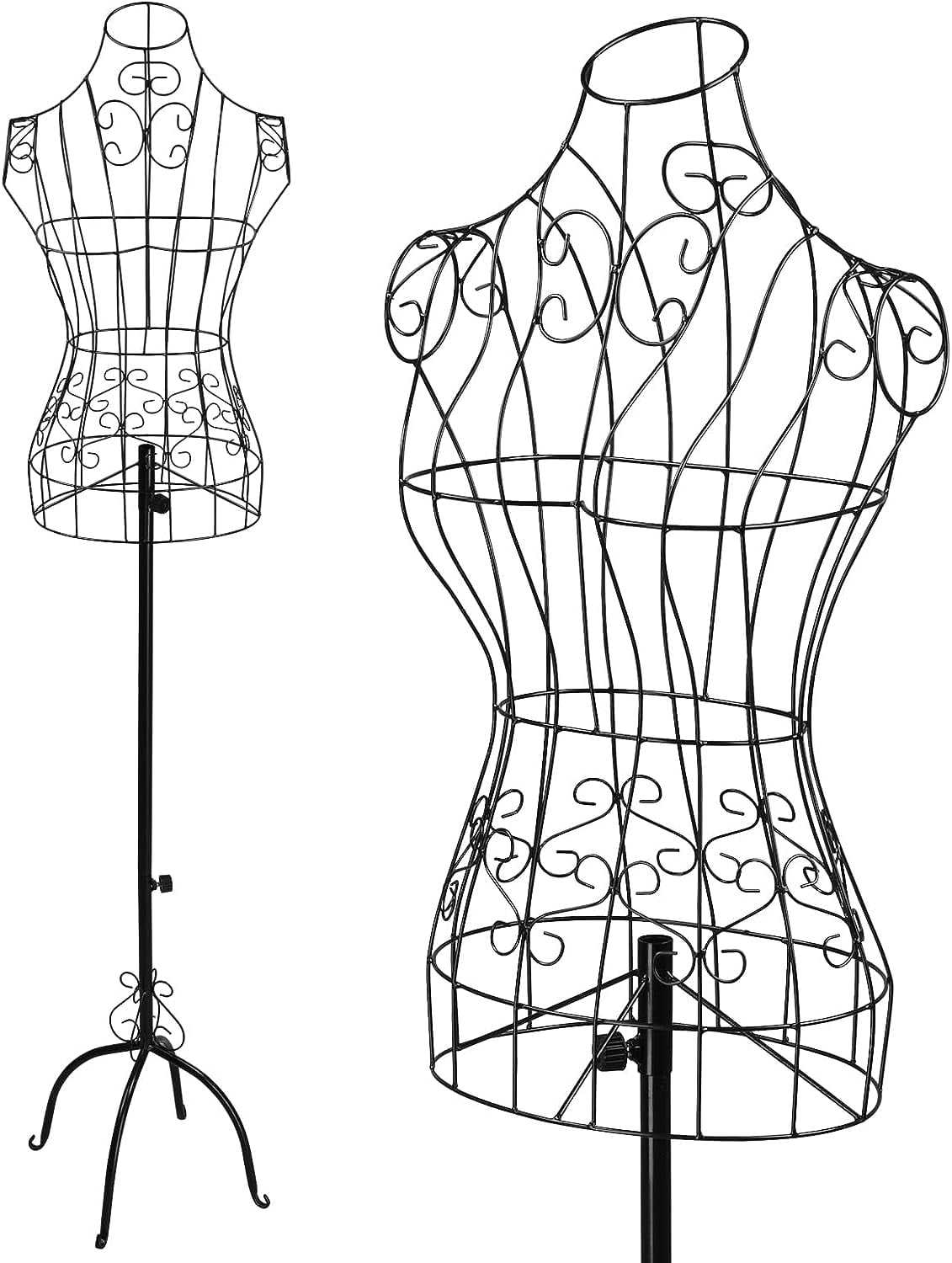 Bonnlo Female Wire Dress Form, Vintage Style Wire Mannequin for Home