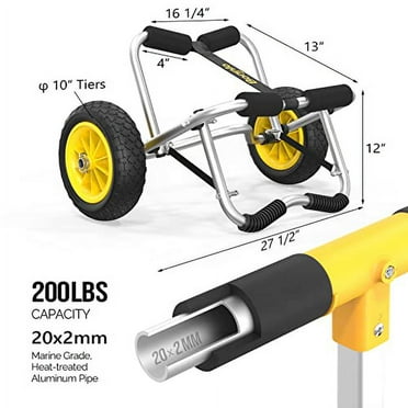 Bonnlo Kayak Cart Dolly Kayak Wheels Detachable Canoe Cart with Solid Tires and Kickstand Kayak Trolley