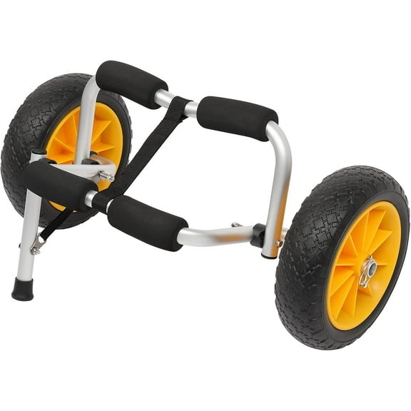 Bonnlo Kayak Trailer, Foldable, Cast Aluminum Alloy Frame, 10'' Solid Tires, Universal Wheels Cart for Canoe, Paddle Board, Boat, Float Mats, Jon Boat, 1.75 Wall Thickness Prongs