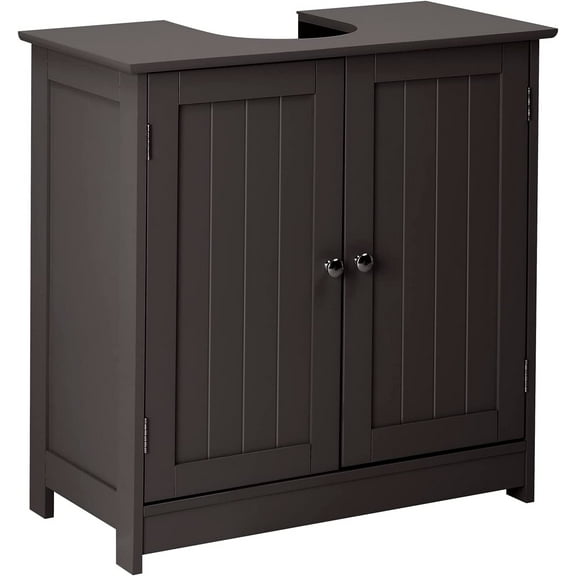 Bonnlo Pedestal Under Sink Storage Bathroom Vanity with 2 Doors Traditional Bathroom Cabinet Space Saver Organizer 23 5/8" x 11 7/16" x 23 5/8" (L x W x H) (Espresso)