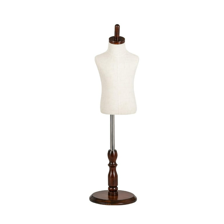 Bonnlo White Kid Dress Form, Toddler Mannequin Torso with Adjustable Wood  Stand(7-8 Years Old)