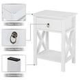 Bonnlo White Nightstands Set of 2, Night Stand Set of 2 with Drawer