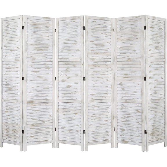 Bonnlo Wood Room Divider Privacy Screen, 5.9 Ft Tall Folding Partition Wall Divider, Freestanding Space Separator