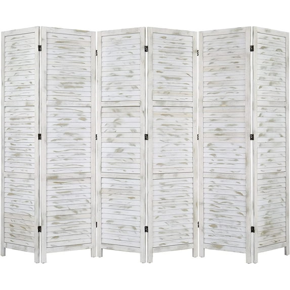 Bonnlo Wood Room Divider Privacy Screen, 5.9 Ft Tall Folding Partition Wall Divider, Freestanding Space Separator