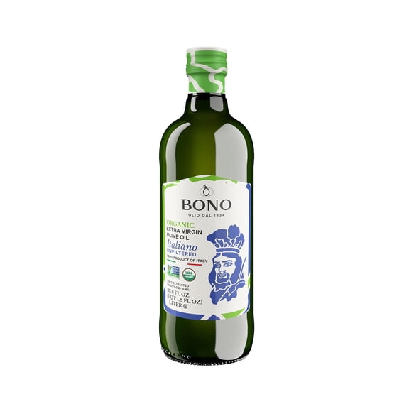 Bono Organic Unfiltered Italian GGA1 Extra Virgin Olive Oil 33.8 fl oz | 100% Italian, Cold Extracted, First Cold Pressed, USDA Certified Organic EVOO