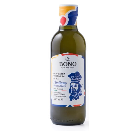 Bono Unfiltered Italian Extra Virgin Olive Oil 500ml, British Import (Pack of 2)
