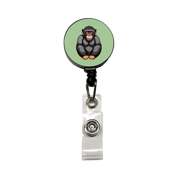 Bonobo Pygmy Chimpanzee Primate Africa Retractable Reel ID Badge Key Card Name Tag Holder with Clip