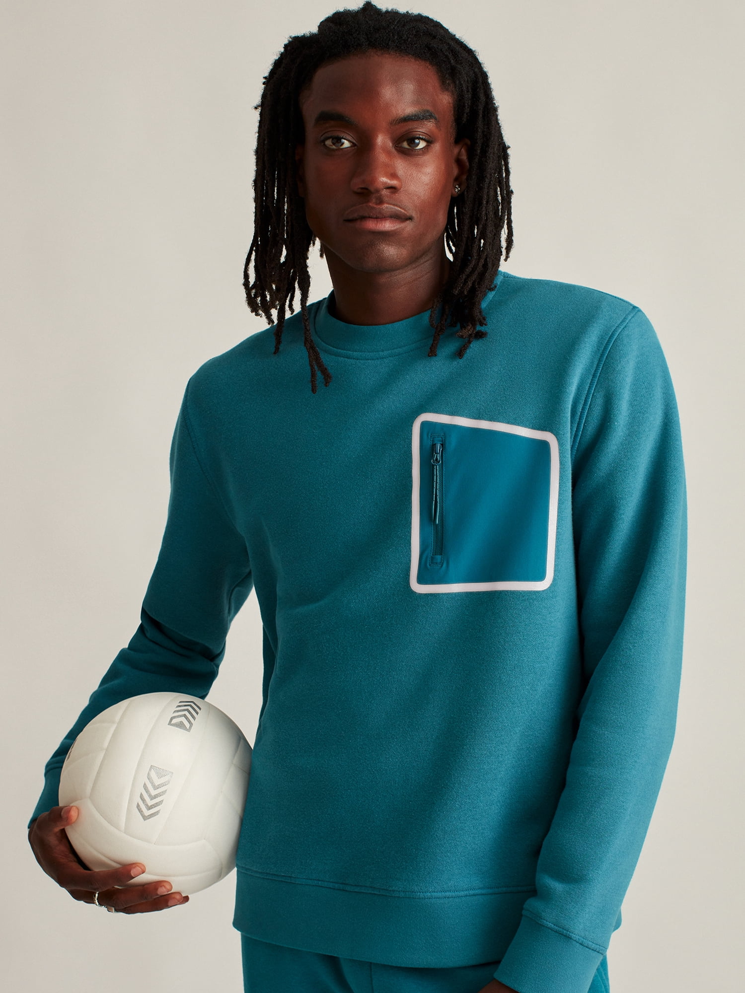 Bonobos Fielder Men's and Big Men's Fleece Crewneck Sweatshirt, Up to Size 3XL
