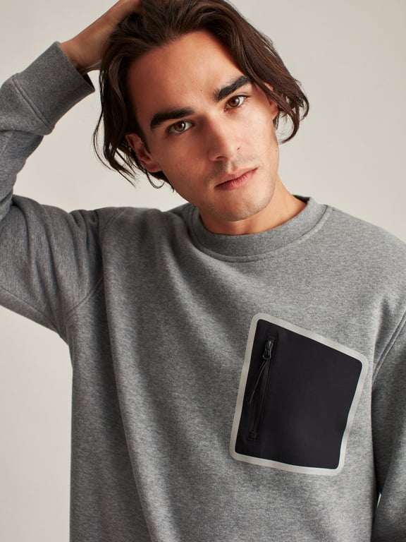 Men's and Big Men's Fleece Crewneck Sweatshirt, Up to Size 3XL