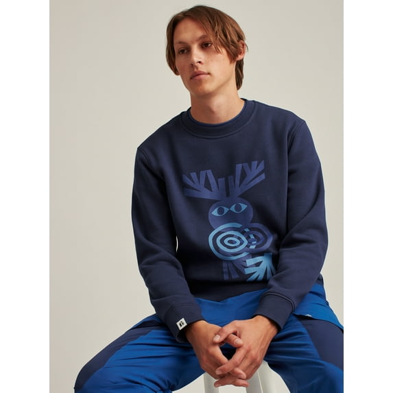 Bonobos Fielder Men's and Big Men's Fleece Graphic Crewneck Sweatshirt, Up to Size 3XL