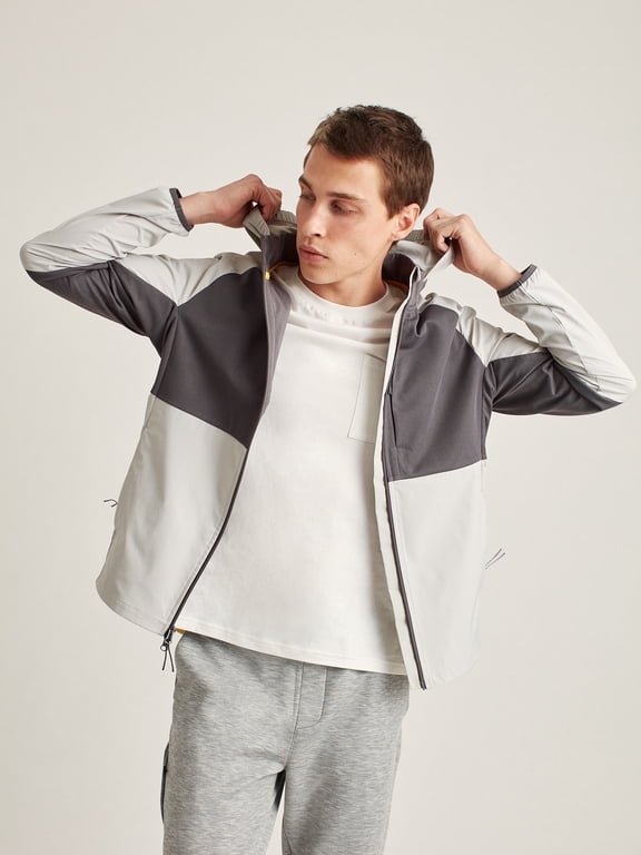 Men's and Big Men's Packable Water Resistant Mixed Media Jacket