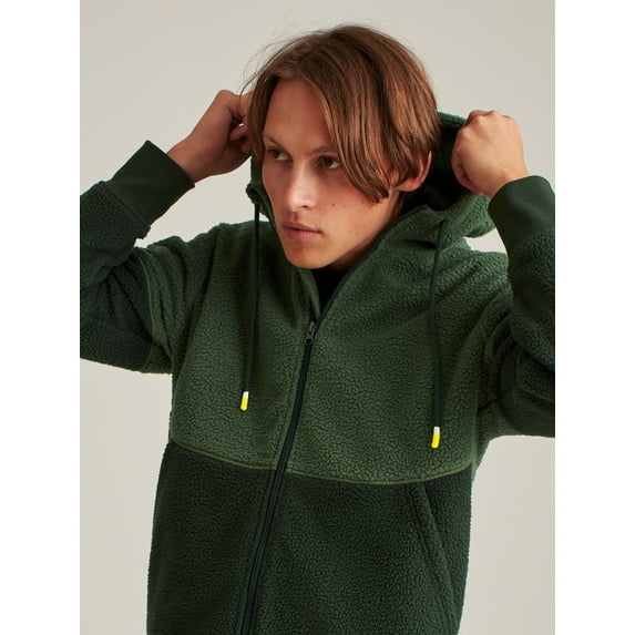 Bonobos Fielder Men's and Big Men's Sherpa Fleece Full Zip Hoodie, Up to Size 3XL