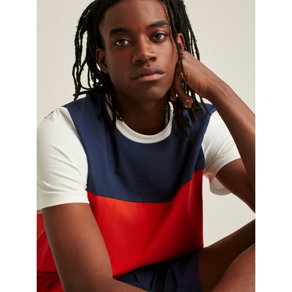 Bonobos Fielder Men's and Big Men's Short Sleeve Colorblock Tee, up to 3XL