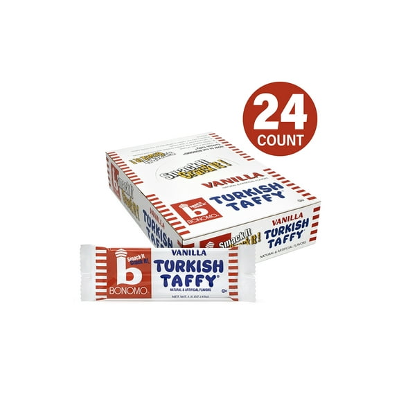 Bonomo Turkish Taffy Vanilla, 1.5 oz, 24 Count