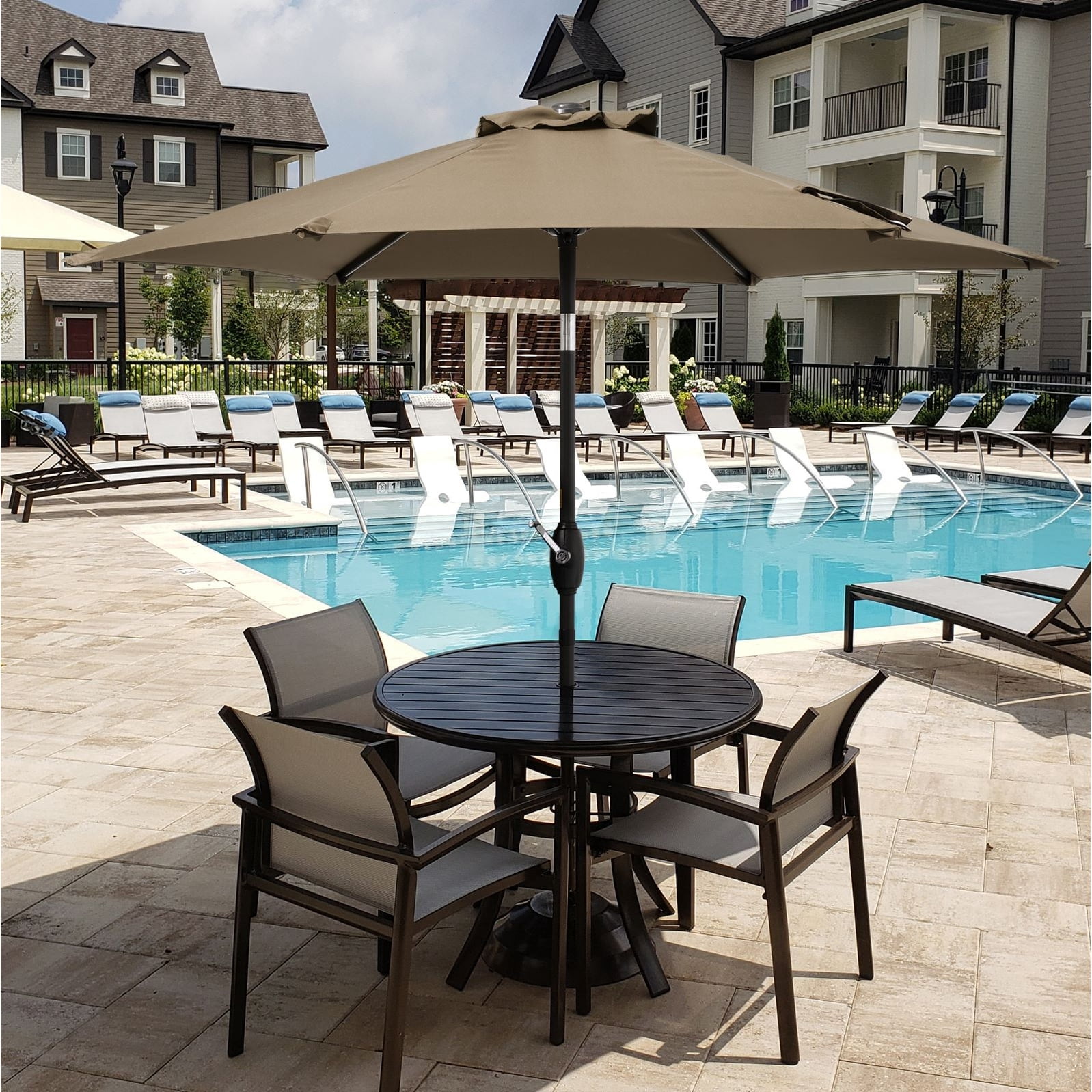 bonosuki patio umbrella 7.5ft Outdoor Solar 2-Year-Non-Fading Steel umbrella outdoor patio with Push Button Tilt and Crank,Black : Patio, Lawn & Garden This stunning addition to your patio furniture ensemble boasts a generously sized 270g Solution Bonosuki 7.5-foot Waterproof Sunshade Canopy