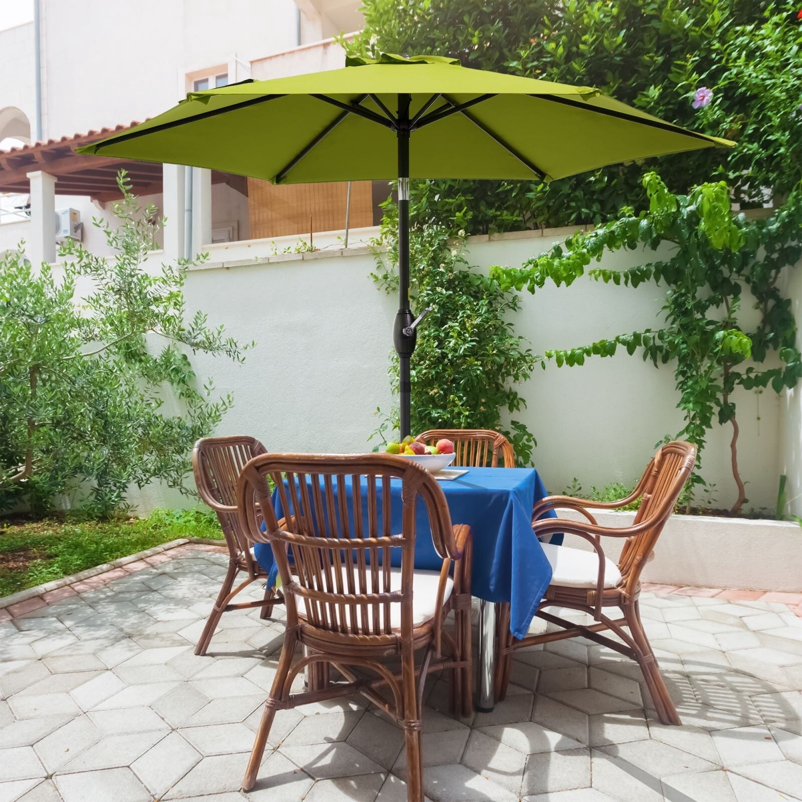 bonosuki patio umbrella Bonosuki 7.5-foot Waterproof Sunshade Canopy Patio Umbrella Lemon