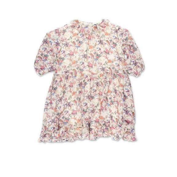 Bonpoint Floral-Print Ruffled Dress, Size 8Y