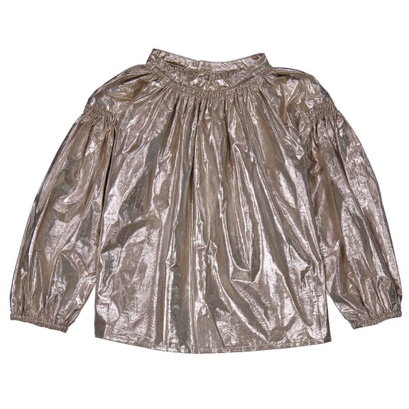 Bonpoint Girls Nude Bohemia Metallic Taffeta Blouse, Size 4Y
