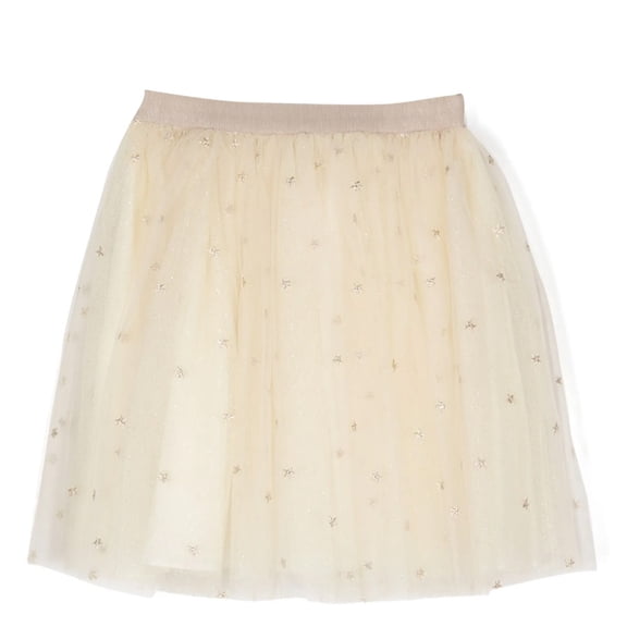 Bonpoint Girls Pois Star-Embroidered Tulle Skirt, Size 10Y