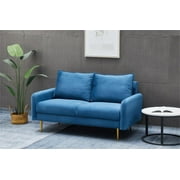 Bonrcea 58.7'' Velvet Loveseat Modern Loveseat Tufted Couch with Metal Legs for Living Room, Bedroom, Office, Playroom