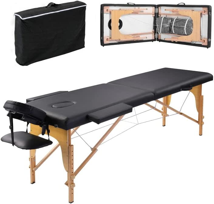 Bonrcea Upgrade Reinforced Professional Massage Table Bed Portable 500