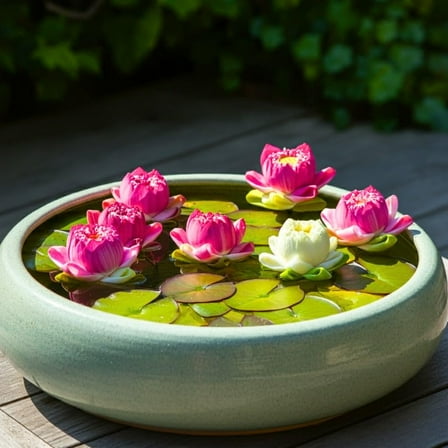 Bonsai Bowl Lily Pad Plant, Not Seeds, Healthy Rootstock of Water Lily Pad (1 Plant)