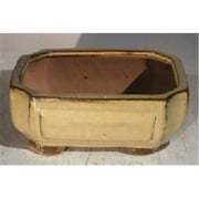 Bonsai Boy L161 6.125 x 5 x 2.125 in. Ceramic Bonsai Pot, Olive Green - Rectangle