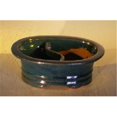 thumbnail image 1 of Bonsai Boy L180F Ceramic Bonsai Pot - Land & Water Divider, Dark Blue - Oval, 1 of 1