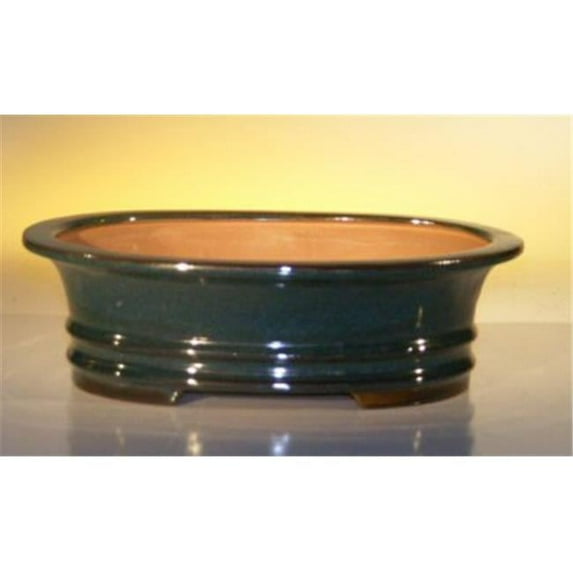 Bonsai Boy L190 Ceramic Bonsai Pot, Dark Moss Green - Oval