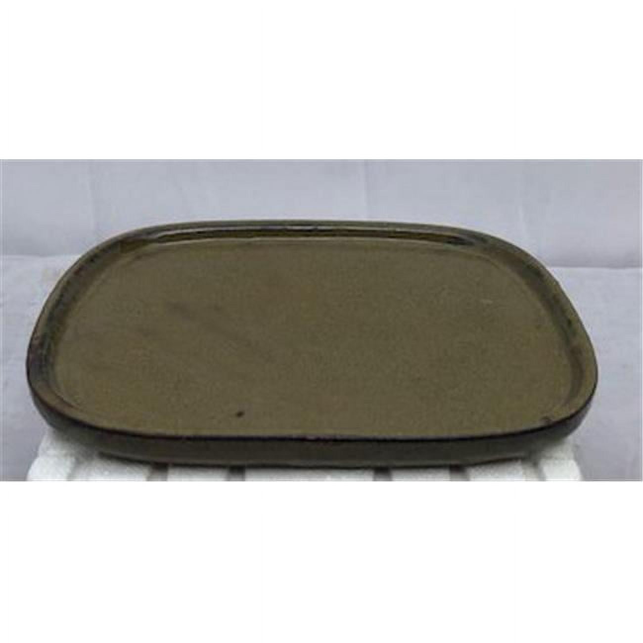Bonsai Boy T1010 Ceramic Humidity & Drip Tray, Olive Green Rectangle