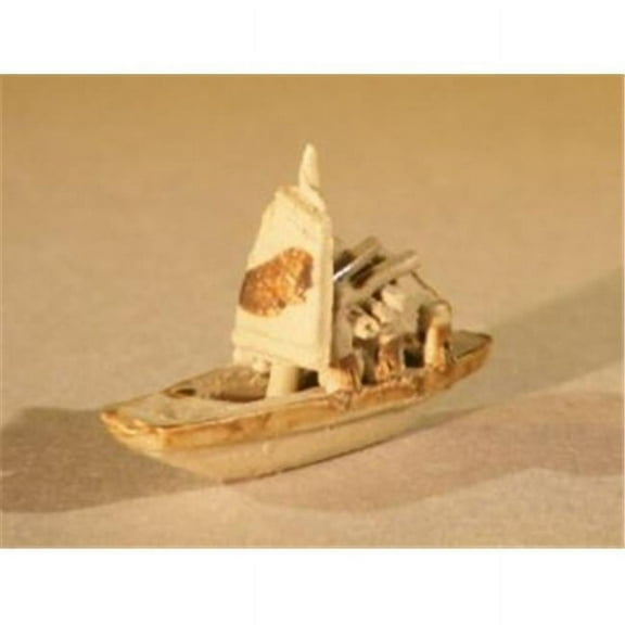 Bonsai Boy e2808 Ceramic Miniature Sampan Figurine - Small
