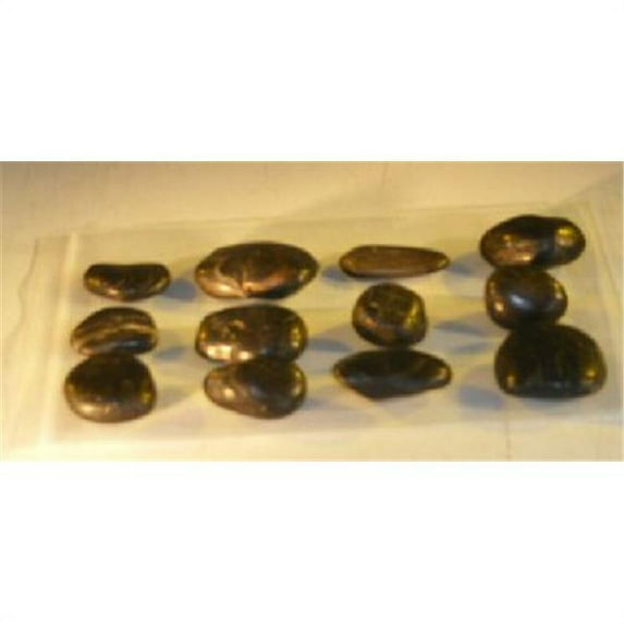 Bonsai Boy e3034 One Dozen Tumbled Zen Stones, Black - Pack of 12