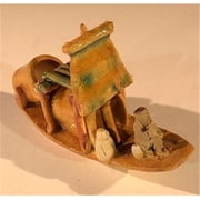Bonsai Boy e3377 Glazed Figurine - Man on Sampan Boat - Small