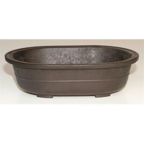 Bonsai Boy of New York d1309 11.5 x 8 x 3.5 & 10 x 6.75 x 2.75 in. Brown Mica Bonsai Pot, Oval
