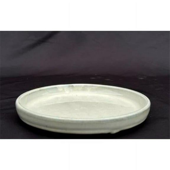 Bonsai Boy of York T1025 Beige Ceramic Humidity & Drip Bonsai Tray - Round - 10 x 1 in. OD & 9.25 x 0.75 in. ID