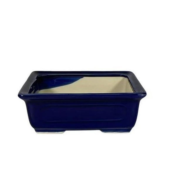 Bonsai Boy of York h106 Blue Porcelain Bonsai Pot - Rectangle - 6.5 x 5 x 2.25 in.