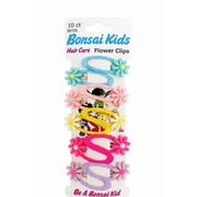 Bonsai Kids Flower Hair Clips for Girls 10 Count Multicolor Snap Clips