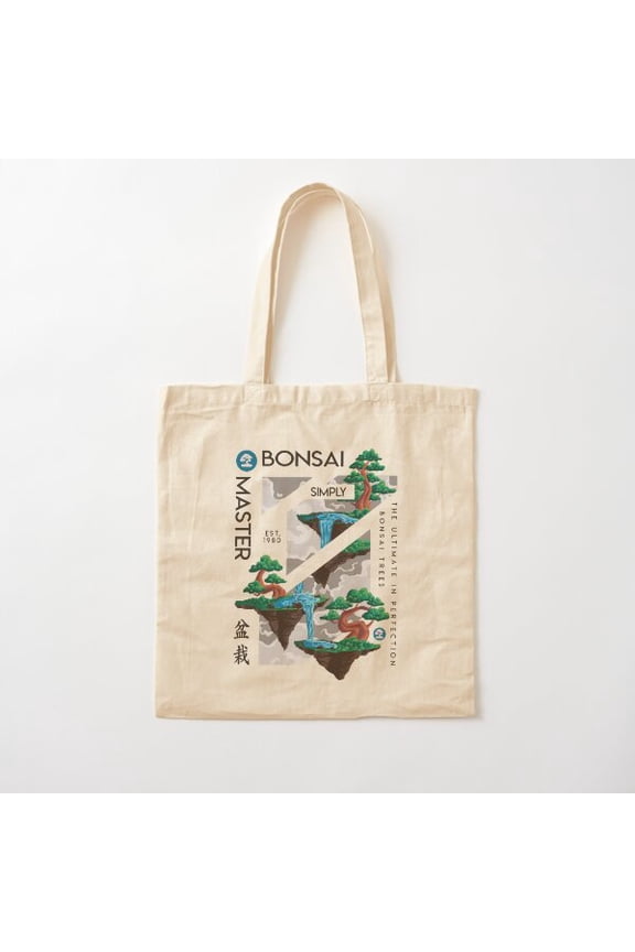 Bonsai Master Canvas Tote Bags, Reusable Shopping Bag