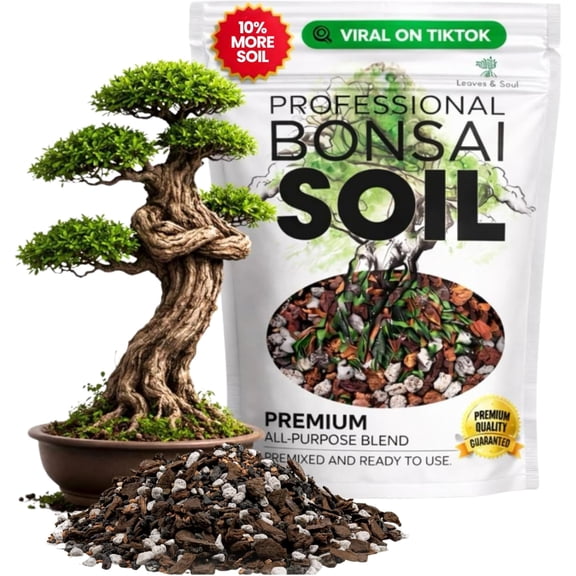Bonsai Soil Premium All Purpose Blend | Pre-Mixed Ready to Use for Fast Drainage | Large 2.2 Quarts | Lava, Limestone Pearock, Calcined Clay and Pinebark | Made in USA