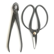 Bonsai Starter Tool Kit 3pc Set - 11" Concave Cutter, 7" Heavy Duty Shear, and Bamboo Brush