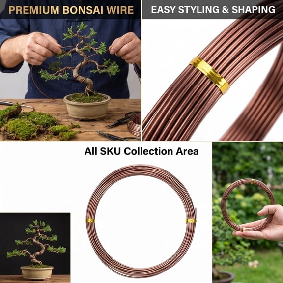 Bonsai Training Wire For Natural Tree Shaping And Plant Support, Brown Aluminum Gardening Wire For Subtle Branch Training And DIY Projects, Single Roll