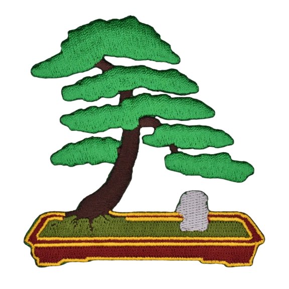 Bonsai Tree Embroidered Iron-on Patch