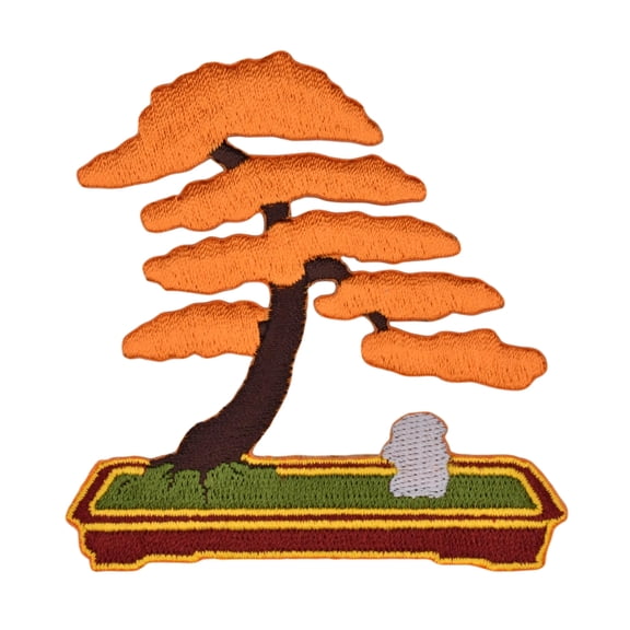 Bonsai Tree Embroidered Iron-on Patch