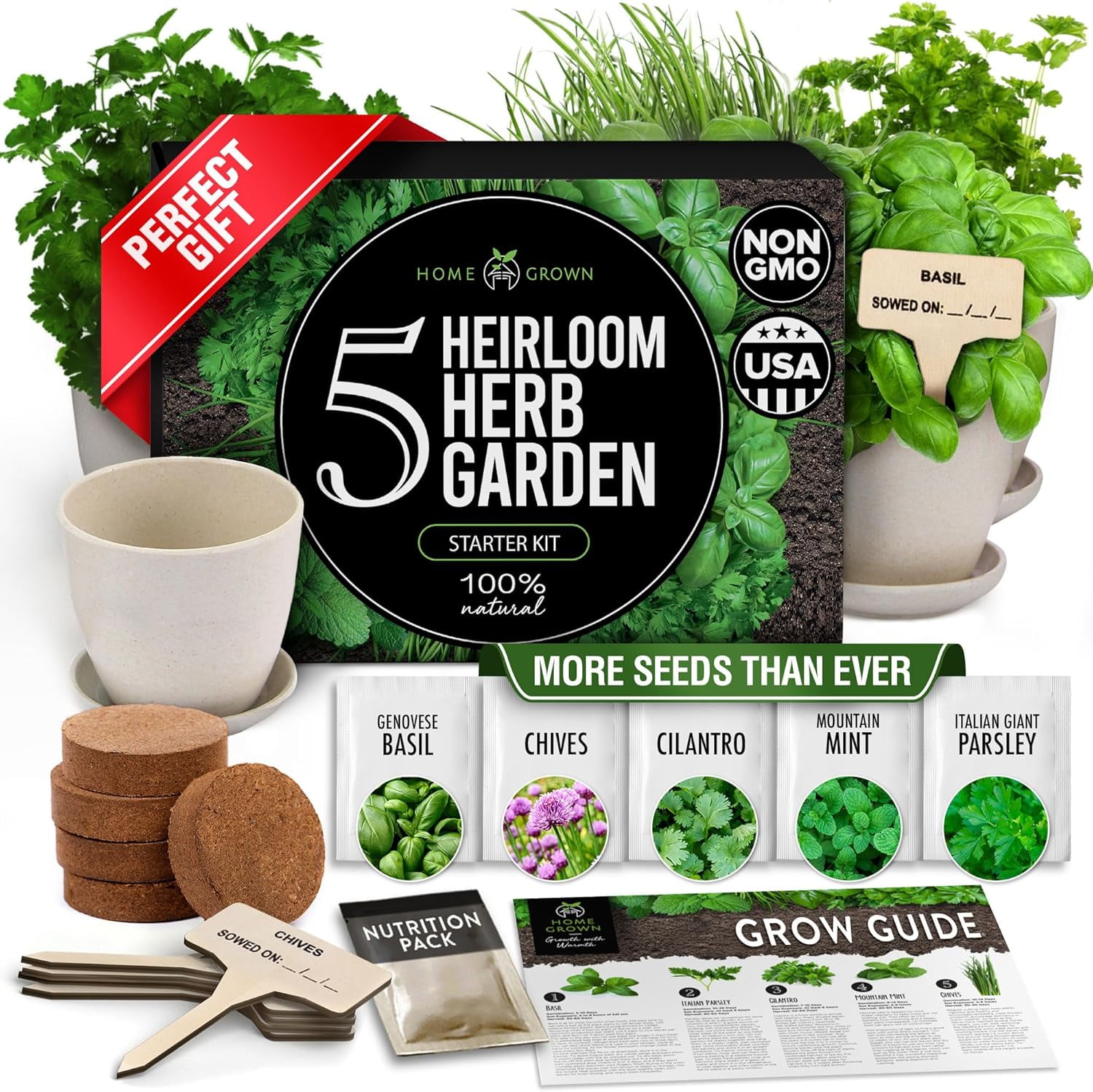 Bonsai Tree Kit  Easy to Grow 4 Species of Bonsai w/Our Complete Plant Kit:  Bonsai Pots & Peat Pellets Including a Bonus in-Depth Grow Guide | Great  Gardening Gifts for Women